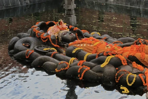 Sleeping Vishnu at Budhanilkantha